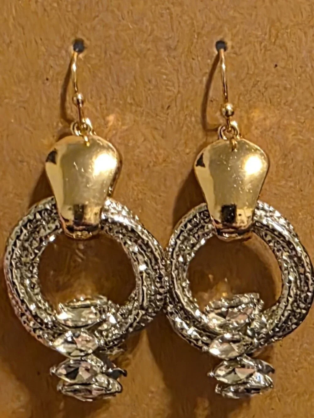 Mixed Metal Drop Earrings